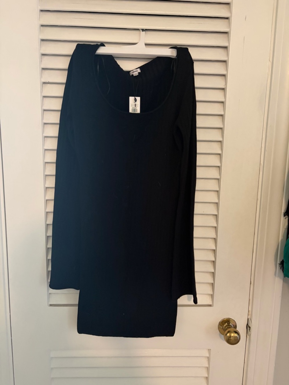 Garage Ribbed Long Sleeve Dress